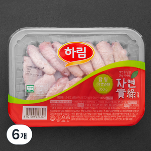 하림 자연실록 무항생제 인증 닭윙 아랫날개 (냉장), 350g, 6개