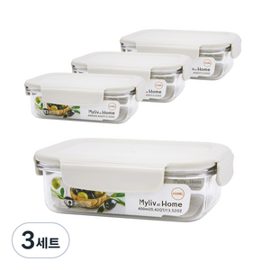 마이리브앳홈 BPA fee 밀폐용기 400ml, 3세트, 용기 4p