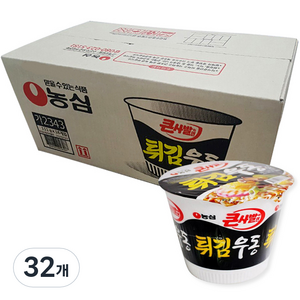 농심 큰 사발면 튀김우동, 111g, 32개