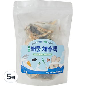 퍼기 어린이 6종해물 채수팩 10개입, 6종 해물, 100g, 5개