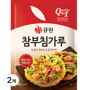 큐원 참 부침가루, 1kg, 2개