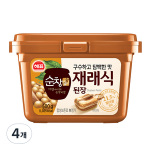 해표 순창궁 재래식 된장, 500g, 4개