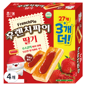 해태제과 후렌치파이 딸기, 384g, 4개