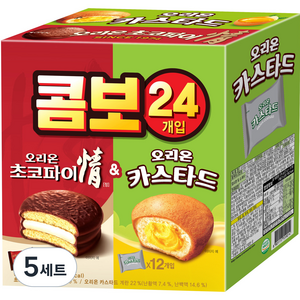 오리온 초코파이 정 39g x 12p + 카스타드 23g x 12p, 744g, 5세트