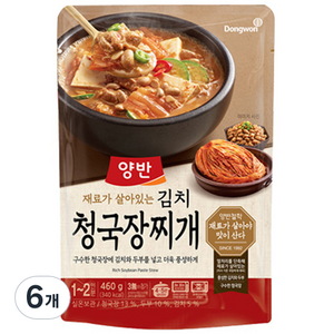 양반 김치 청국장찌개, 460g, 6개