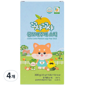 꼬샤꼬샤 곰보배추배 스틱 20g x 15p, 300g, 4개