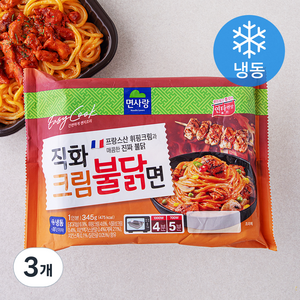 면사랑 직화크림불닭면 1인분 (냉동), 345g, 3개