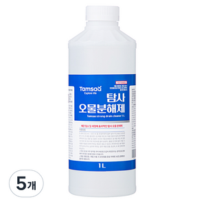 탐사 오물분해제 하수구 배수구 세정제 머리카락 악취 분해 제거, 1L, 5개