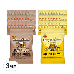 머거본 허니버터 아몬드 10g x 25p + 티라미수맛 아몬드 10g x 25p, 500g, 3세트