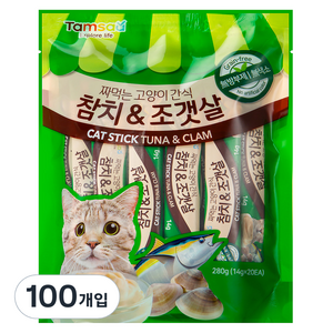 탐사 국내생산 짜먹는 고양이간식, 혼합맛(참치/조갯살), 280g, 5개