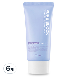 어퓨 퓨어 블록 내추럴 워터프루프 선크림 SPF50+ PA+++, 50ml, 6개