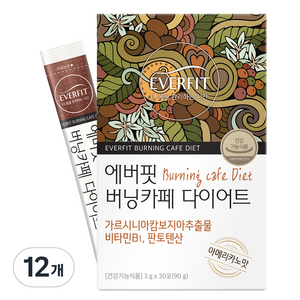 내츄럴플러스 에버핏 버닝카페 다이어트 커피 30p, 90g, 12개