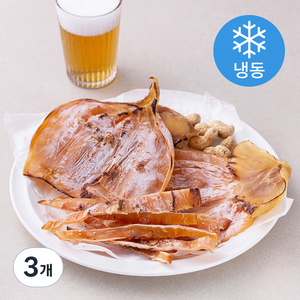 해맑은푸드 조미 마른오징어 몸통 5미 (냉동), 300g(중), 3개