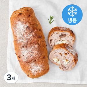 우드앤브릭 호두크림치즈 바게트 (냉동), 230g, 3개