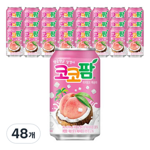 해태htb 코코팜 피치핑크 복숭아, 340ml, 48개