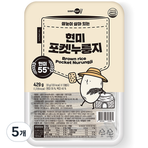 심플잇 현미포켓누룽지, 429g, 5개