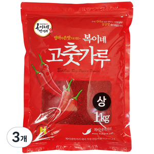 복이네먹거리 중국산 고춧가루 상 보통맛 김치용, 1kg, 3개