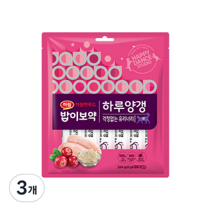 하림펫푸드 밥이보약 캣 하루양갱 간식 걱정없는 유리너리 28p, 닭고기, 224g, 3개