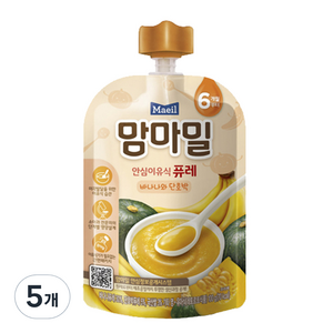 맘마밀 안심 이유식 퓨레 6개월부터, 100g, 5개