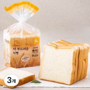 델리팜 더 부드러운 식빵 6입, 3개, 380g