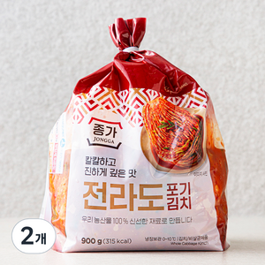 대상 종가 전라도 포기김치, 900g, 2개