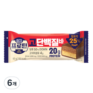 롯데웰푸드 이지프로틴 고단백바, 60g, 6개