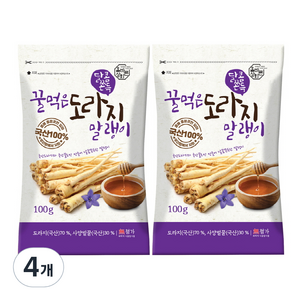 꿀먹은 도라지 말랭이, 100g, 4개