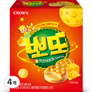 크라운 뽀또치즈 타르트, 92g, 4개