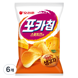 오리온 포카칩 스윗치즈맛 감자스낵, 6개, 60g