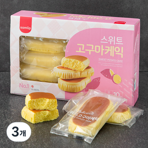 삼립 리얼 스위트 고구마케익 10개입, 720g, 3개