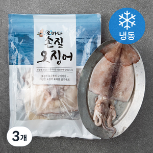 오바다 국내산 손질오징어 (냉동), 600g (3미), 3개