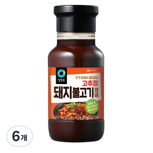 청정원 고추장 돼지불고기 양념, 280g, 6개