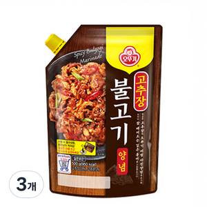 오뚜기 고추장 불고기 양념 스파우트팩, 3개, 500g