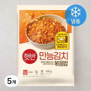 햇반 만능김치 볶음밥 2인분 (냉동), 400g, 5개