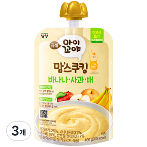 아이꼬야 유아용 맘스쿠킹 이유식 6개월부터, 바나나사과배, 100g, 3개