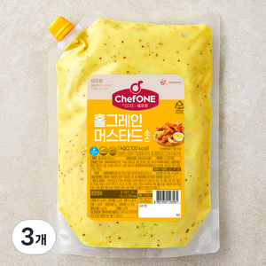 쉐프원 홀그레인 머스타드 소스, 1kg, 3개