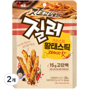 질러 크리스피 황태스틱 크레이지핫, 25g, 2개