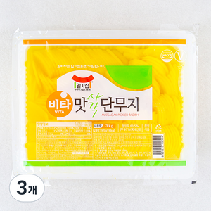 일가집 반달 맛사각단무지, 3kg, 3개