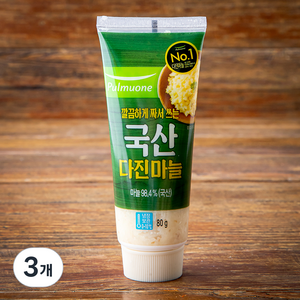 풀무원 튜브형 다진마늘, 80g, 3개