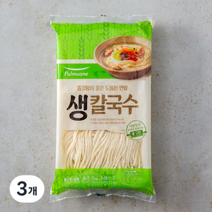 풀무원 쫄깃함이 좋은 도톰한 면발 생칼국수 6인분, 1kg, 3개