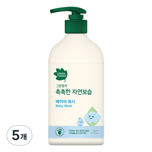 그린핑거 촉촉한 자연보습 베이비 워시, 500ml, 5개