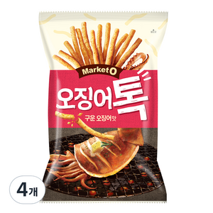 마켓오 오징어톡 구운오징어맛, 136g, 4개