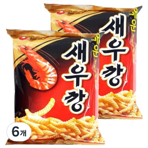 농심 매운새우깡, 90g, 6개