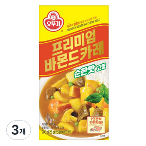 오뚜기 프리미엄 바몬드 카레 순한맛 고형, 200g, 3개