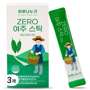 하루나누기 ZERO 액상 여주스틱 국산, 20g, 3개, 14개입