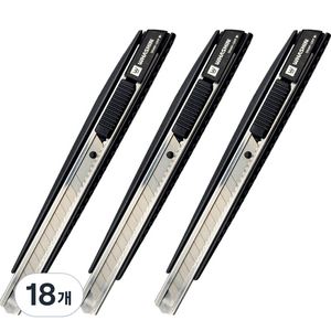 화신 알루미늄 바디 커터칼 KN-214 소 9mm, 혼합색상, 18개