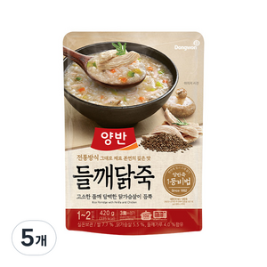 양반 들깨닭죽, 5개, 420g