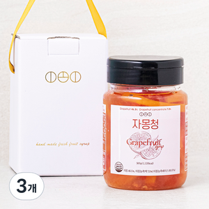 짱죽 진한 이오이 수제 자몽청, 500g, 3개