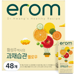 이롬 황성주 과채습관 옐로우, 190ml, 48개