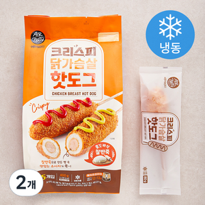 크리스피 닭가슴살 핫도그 (냉동), 400g, 2개